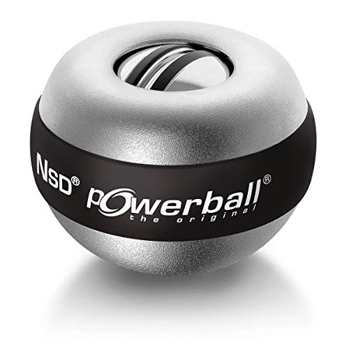 Powerball Der Große Titan Autostart, gyroskopischer Handtrainer für große Hände inkl. Aufziehmechanik und Drehzahlmesser, alu-Silber, das Original von Kernpower