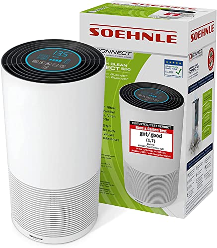 Soehnle Airfresh Clean Connect 500 mit Bluetooth, Luftreiniger Allergiker mit App-Anbindung