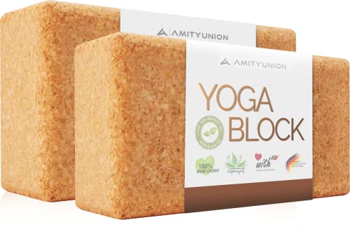 Yoga Block 2er SET Kork 100% Natur - Hatha Klotz