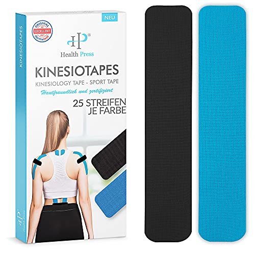 Health Press® Kinesiotapes - 50 Kinesiologie Tape Streifen
