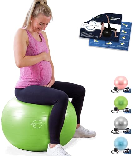 VITALWORXX Gymnastikball, extrem stabil, 65 cm mit Pumpe