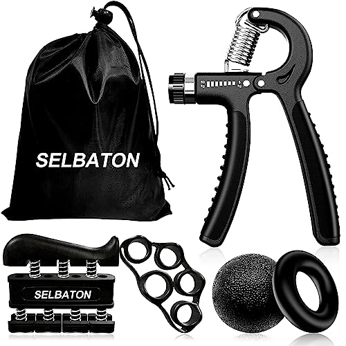 SELBATON Handtrainer Fingertrainer (5er-Set), Unterarm-Handtrainer, Fingerübungs-Verstellbarer Greifer für die Wiederherstellung von Verletzungen und Muskelaufbau