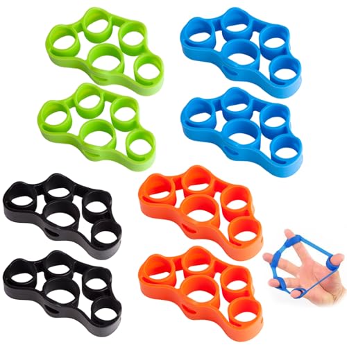 Handtrainer Ring Set, Fingertrainer Silikon, Handgriff-Stärkungsband für Arthrose, Klettern, Muskeltraining